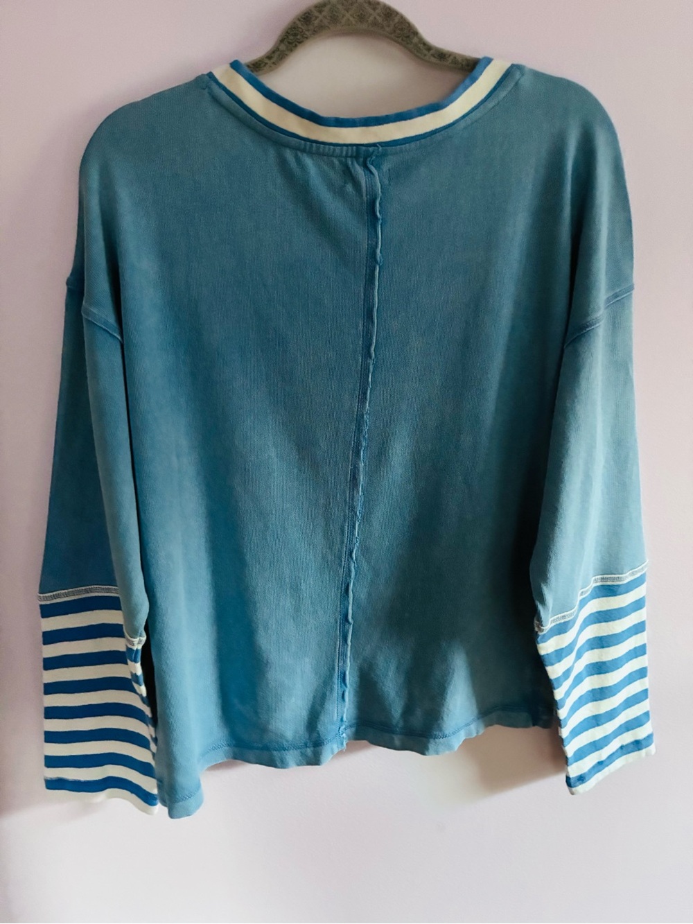 NWT Pilcro Cotton Seamed Long-Sleeve Top - Picture 8 of 12